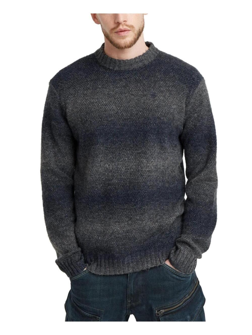 $200 G-STAR RAW Men's Regular Fit Gradient Striped Knit Sweater Size S–